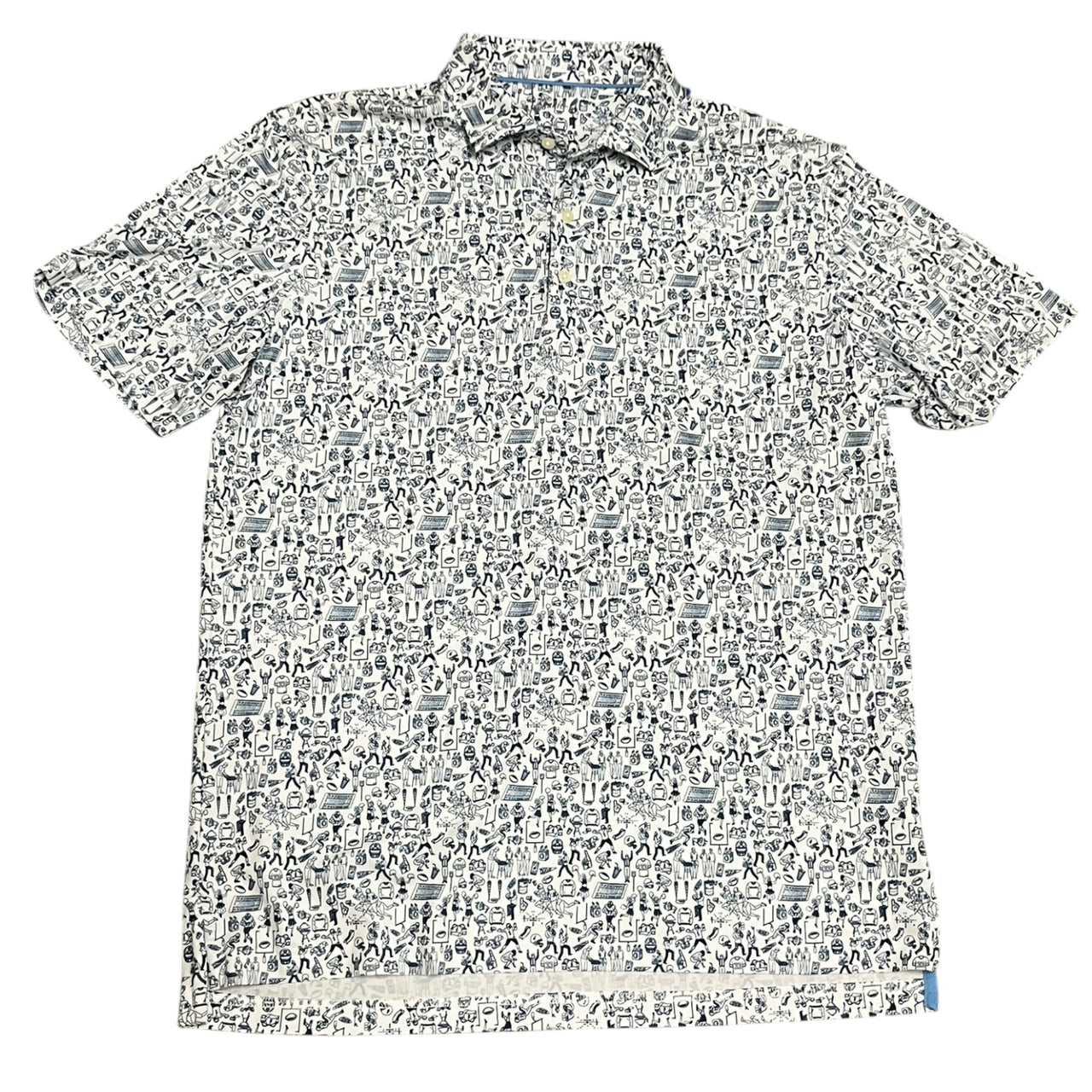 Johnnie-O Tailgate Performance Polo Navy/White Large