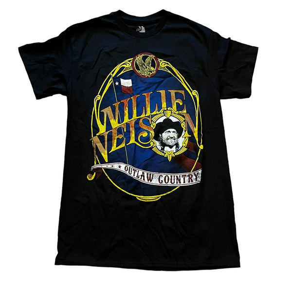 Willie Nelson Outlaw Country Retro Tee Medium