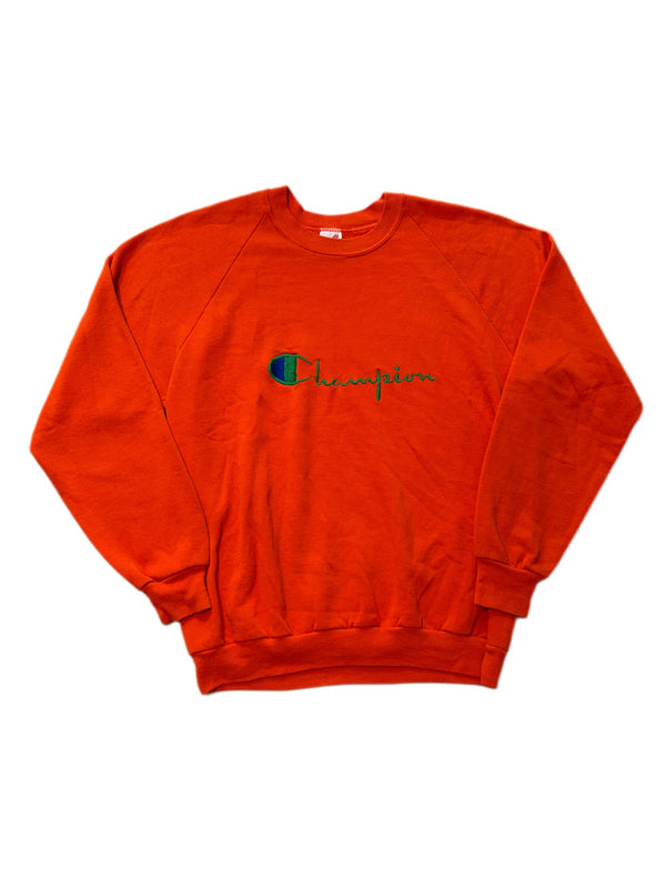 VINTAGE CHAMPION COTTON BLUE GREEN EMBROIDERED LOGO