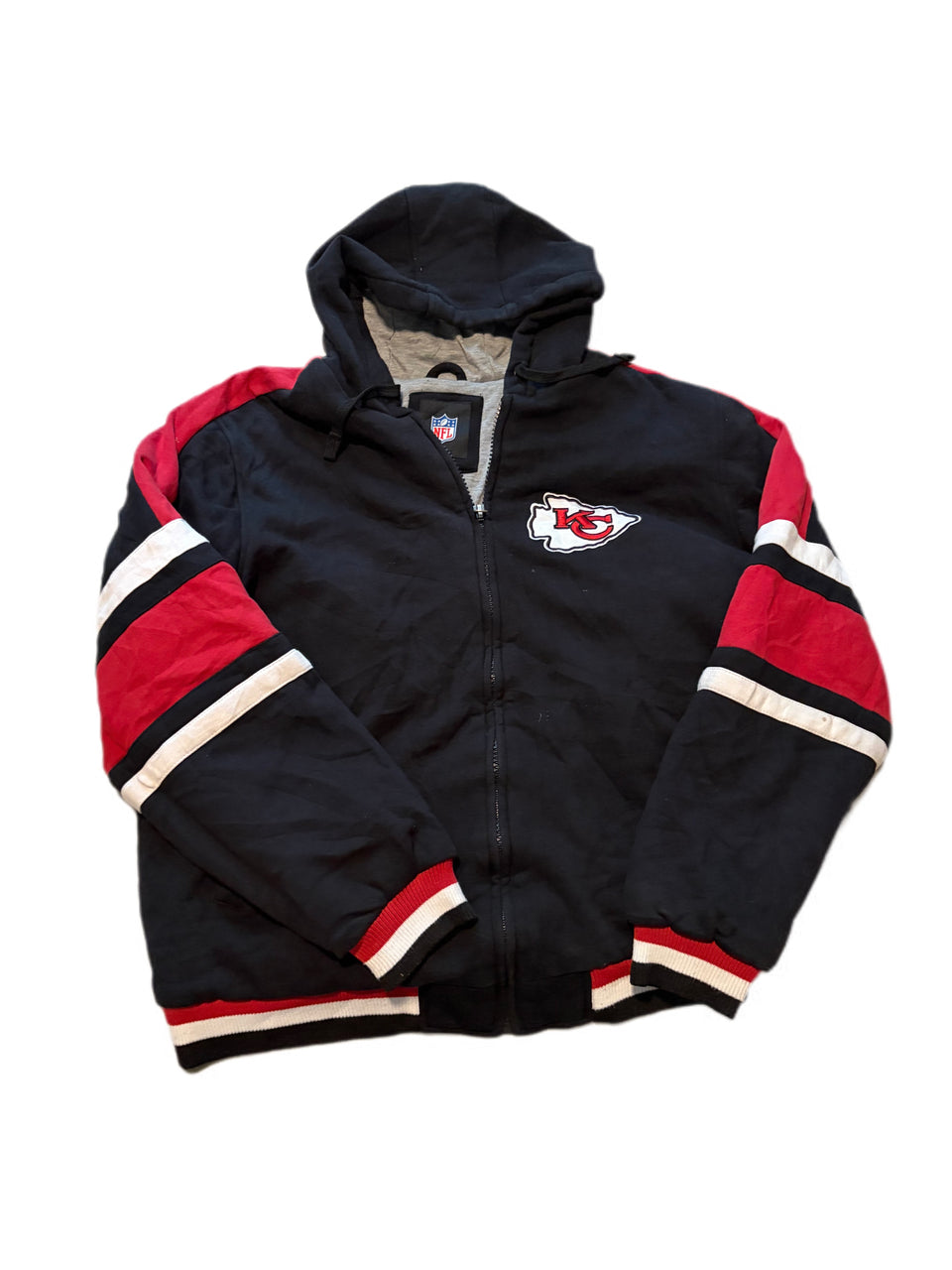 VINTAGE KANSAS CITY CHIEFS HEAVYWEIGHT VARSITY EMBROIDERED HOODIE