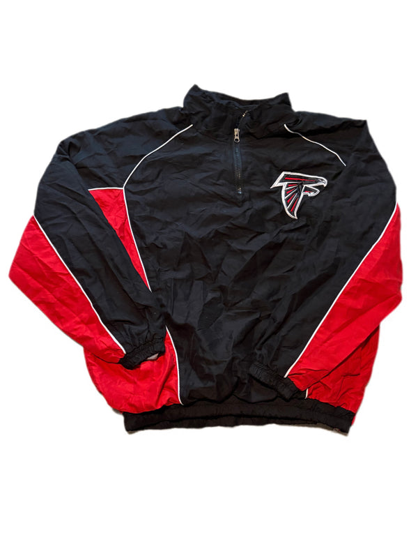 NFL ATLANTA FALCONS FULL ZIP EMBROIDERED PATCH LOGO WINDBREAKER JACKET