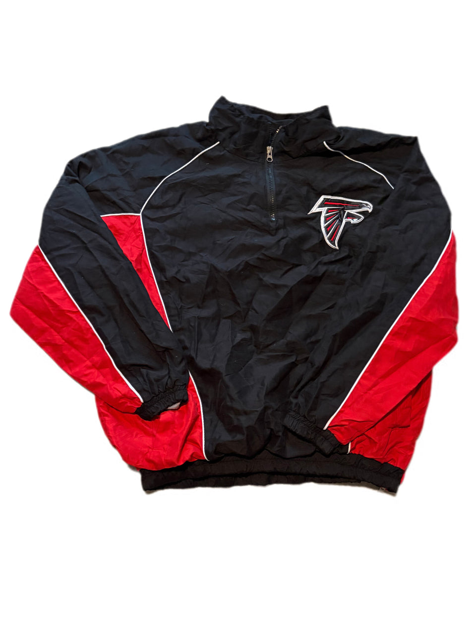 NFL ATLANTA FALCONS FULL ZIP EMBROIDERED PATCH LOGO WINDBREAKER JACKET