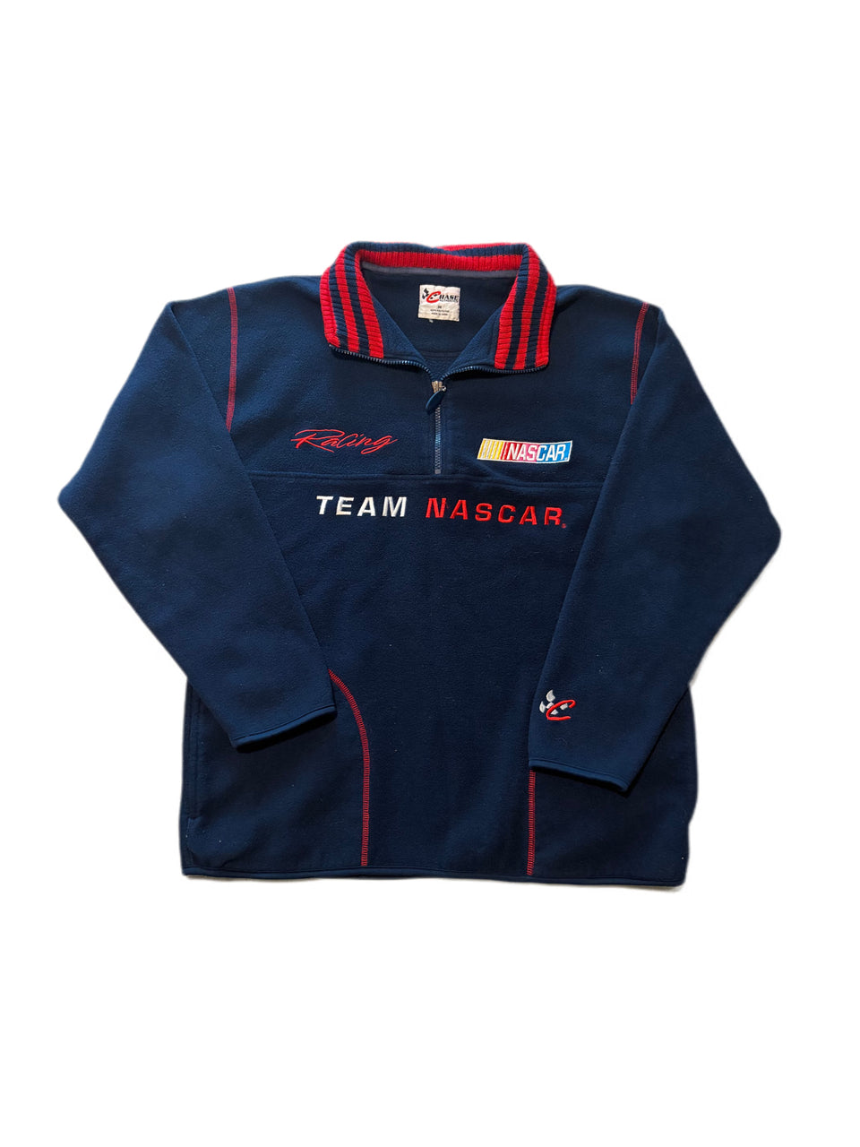 VINTAGE CHASE TEAM NASCAR QUARTER ZIP FLEECE SWEATER
