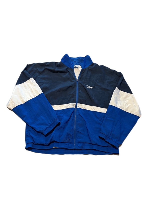 VINTAGE REEBOK FULL ZIP LONG SLEEVE MOCK NECK WINDBREAKER JACKET