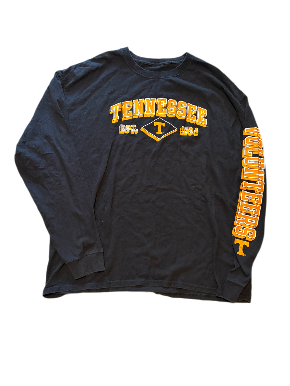 Y2K TENNESSEE VOLUNTEERS TEXT BLACK LONGSLEEVE TEE