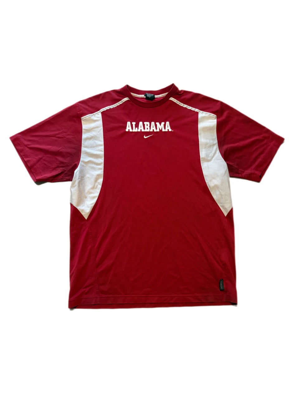 UNIVERSITY OF ALABAMA NIKE TEAM SHORT SLEEVE DRI FIT CRIMSON WHITE TEE
