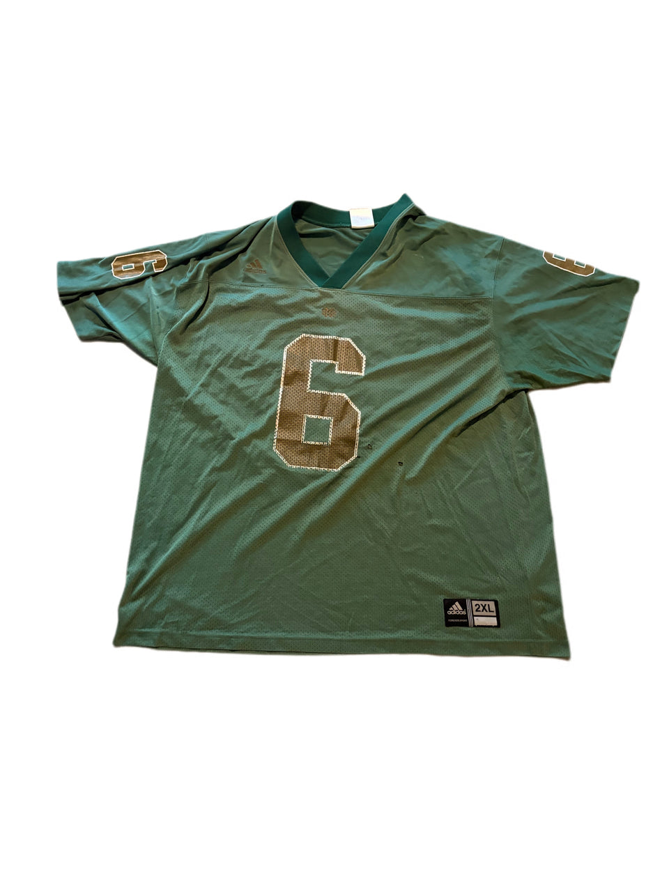 VINTAGE NOTRE DAME FOOTBALL #6 FIGHTING IRISH ADIDAS JERSEY