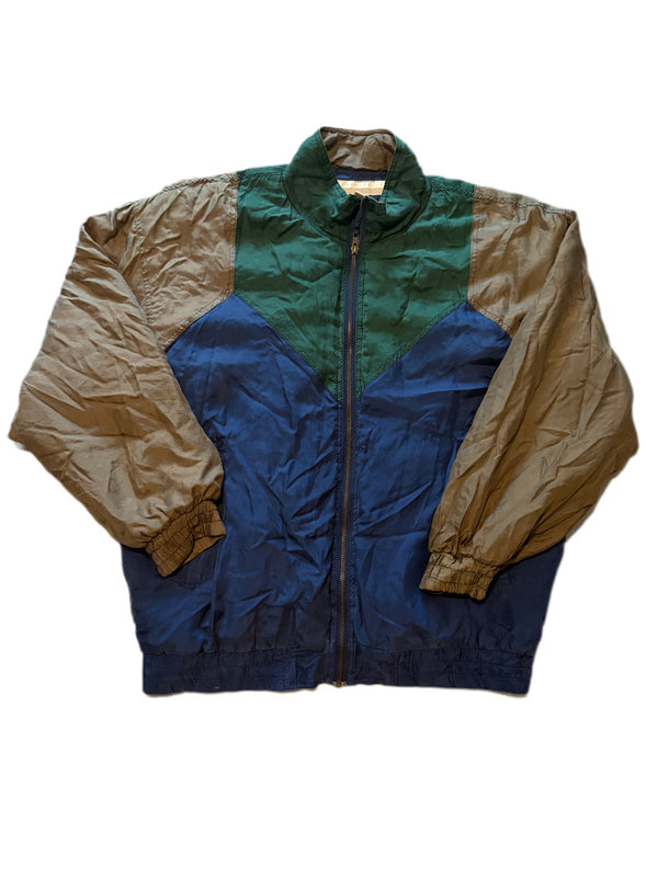 VINTAGE PERRY ELLIS COLORBLOCK WINDBREAKER FULL ZIP JACKET