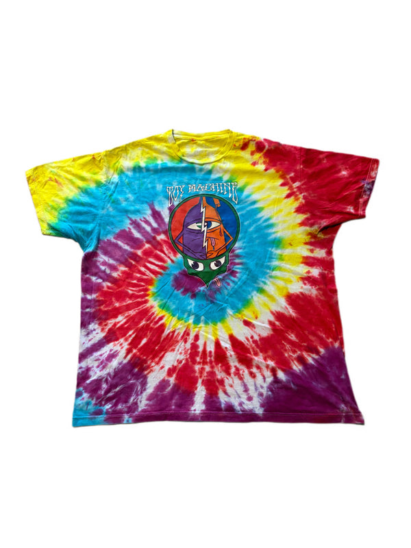 VINTAGE GRATEFUL DEAD TOY MACHINE SPLIT FACE SPIRAL TIE DYE TEE