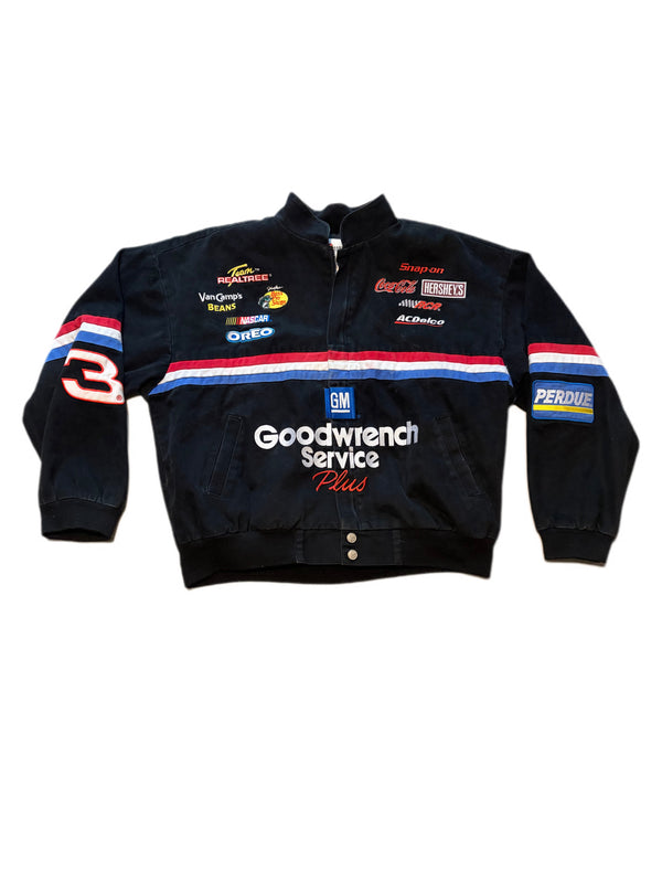 VINTAGE 90'S RACE BLACK DALE EARNHARDT GOODWRENCH NASCAR JACKET