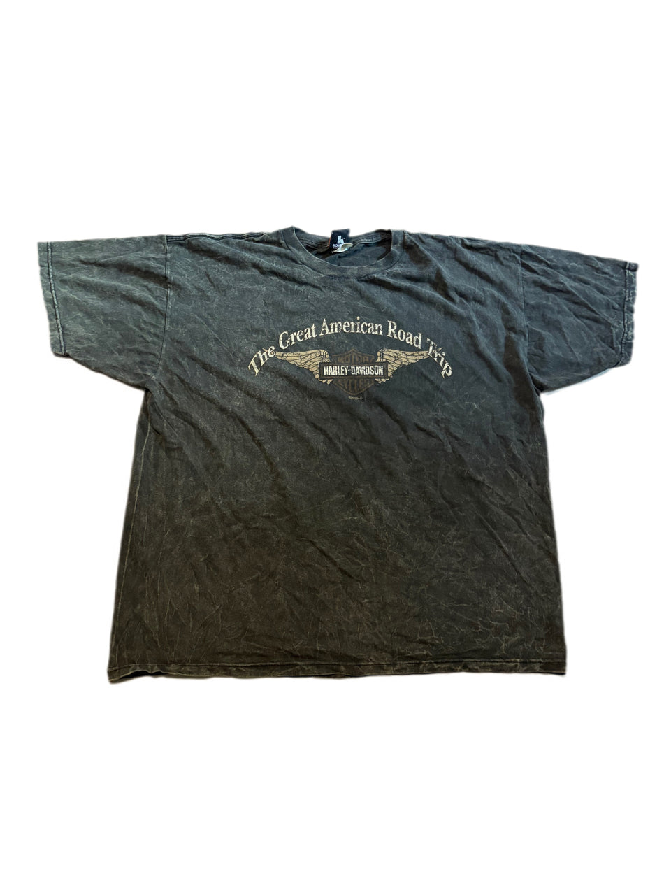 VINTAGE HARLEY DAVIDSON MINERAL WASH THE GREAT AMERICAN ROAD TRIP FT. LAUDERDALE TEE