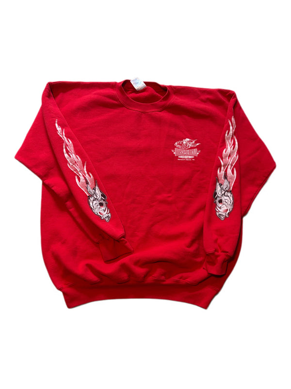 HOSS'S DELI BIKES OUT BACK GRAPHIC RED PULLOVER