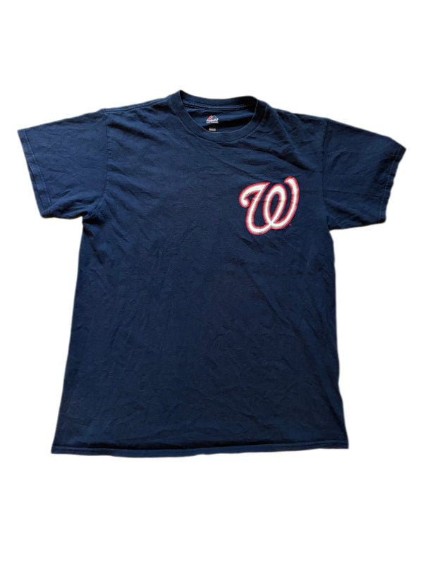 MAJESTIC BRYCE HARPER #34 WASHINGTON NATIONALS NAVY JERSEY SHIRT