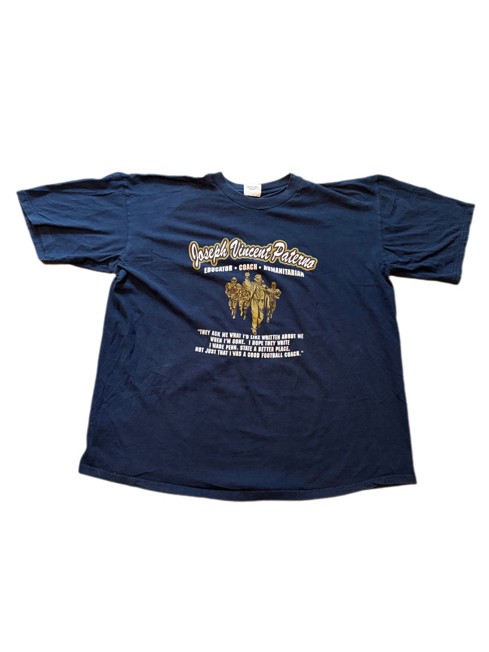 PENN STATE FOOTBALL COACH JOE PATERNO NAVY BLUE MEMORY TEE