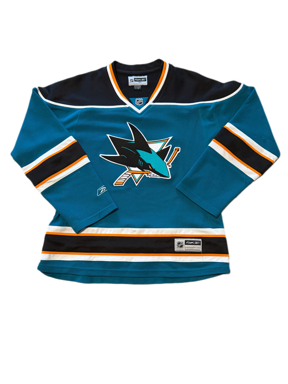 REEBOK SAN JOSE SHARKS TEAL JERSEY