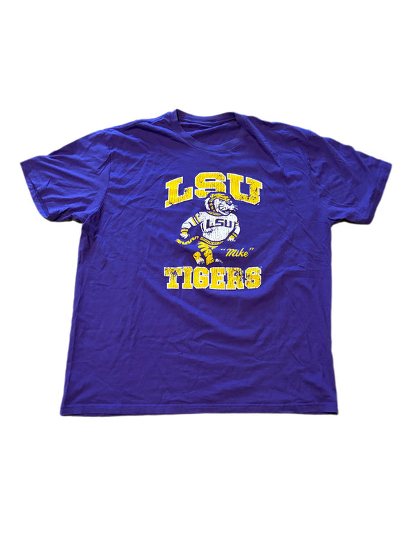 PURPLE LSU TIGERS MASCOT MIKE GRAPHIC TEE