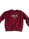 VINTAGE MAROON CROFT & BARROW EMBROIDERED USA AMERICAN FLAG SWEATER