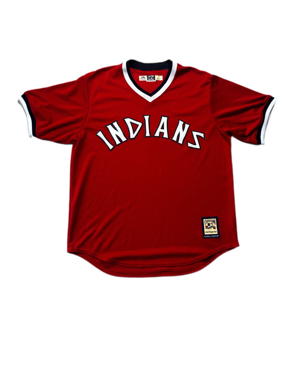VINTAGE MAJESTIC INDIANS COOPERSTOWN BASEBALL JERSEY