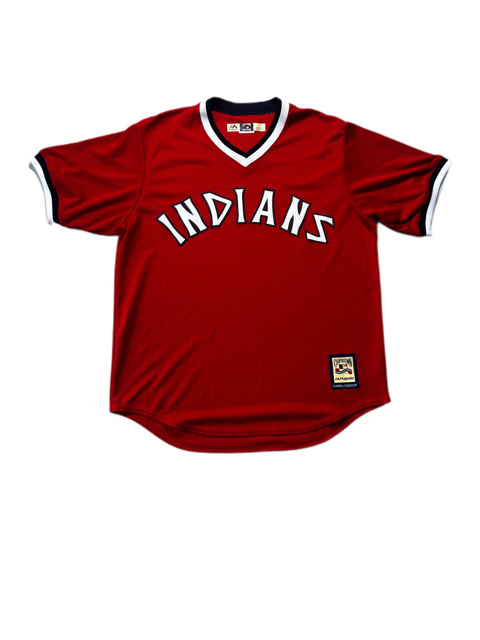 VINTAGE MAJESTIC INDIANS COOPERSTOWN BASEBALL JERSEY