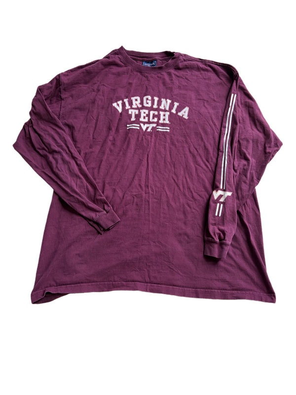 RETRO MAROON JANSPORT VIRGINIA TECH HOKIES LONG SLEEVE DESIGN SHIRT