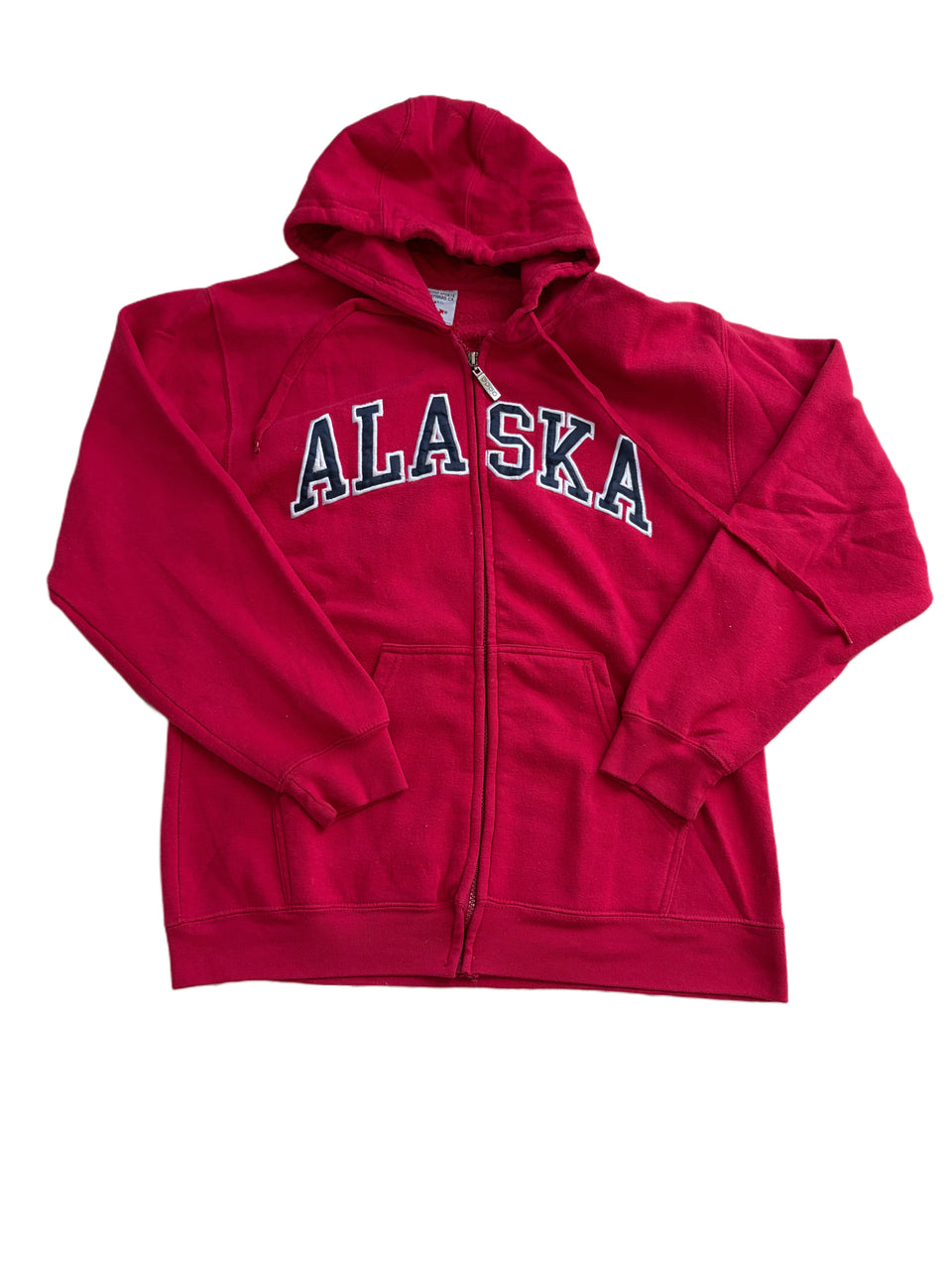 VINTAGE STYLE RED FULL ZIP ALASKA ARCHED SWEATSHIRT
