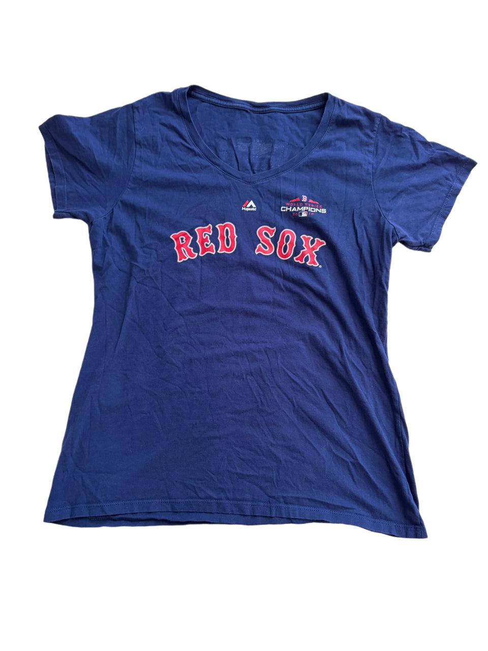 WOMEN'S NAVY BLUE MAJESTIC ANDREW BENINTENDI BOSTON RED SOX JERSEY SHIRT