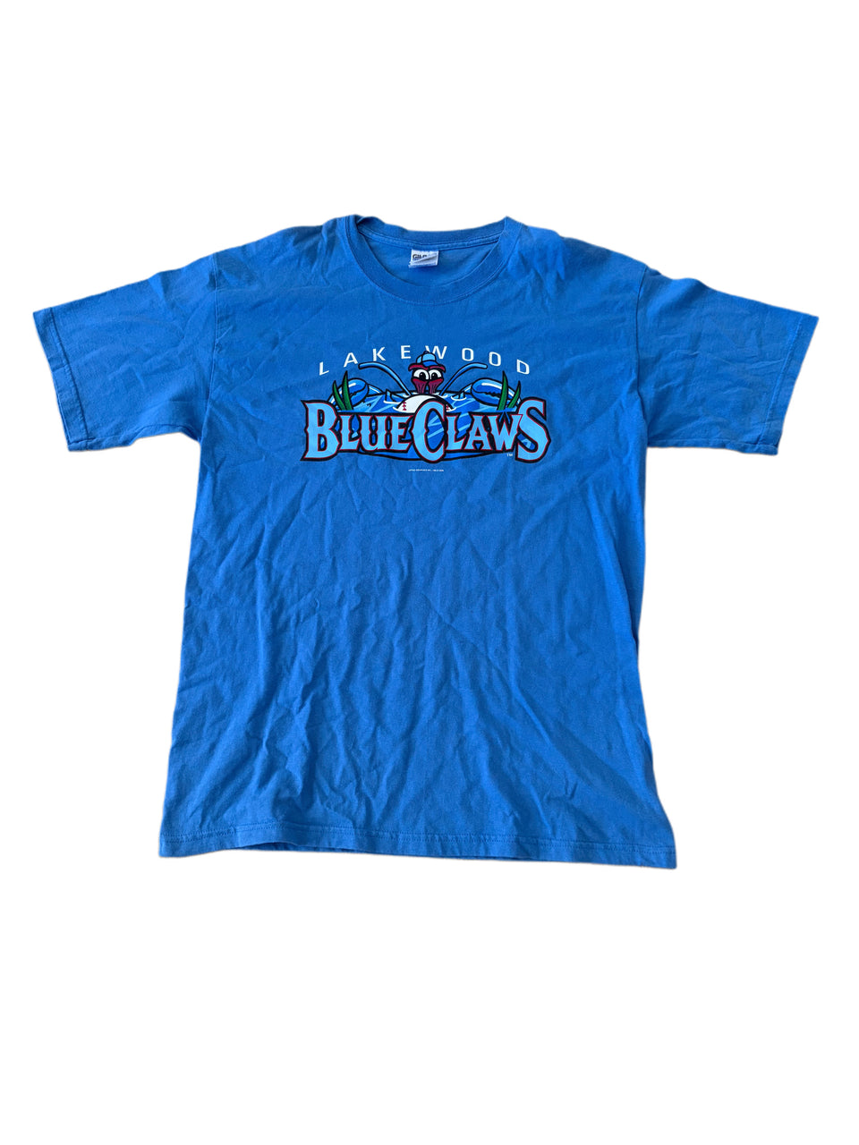 VINTAGE 2006 LAKEWOOD BLUECLAWS MINOR LEAGUE BASEBALL SHIRT