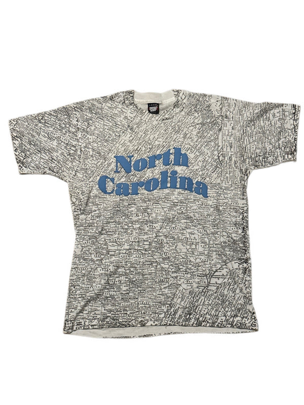 VINTAGE 90'S NORTH CAROLINA ALL OVER PRINT TEE