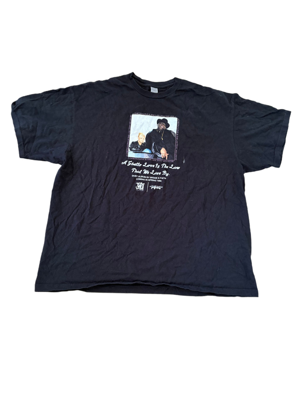 VINTAGE 1996 NOTORIOUS B.I.G A GHETTO LOVE IS THE LAW GRAPHIC SHIRT