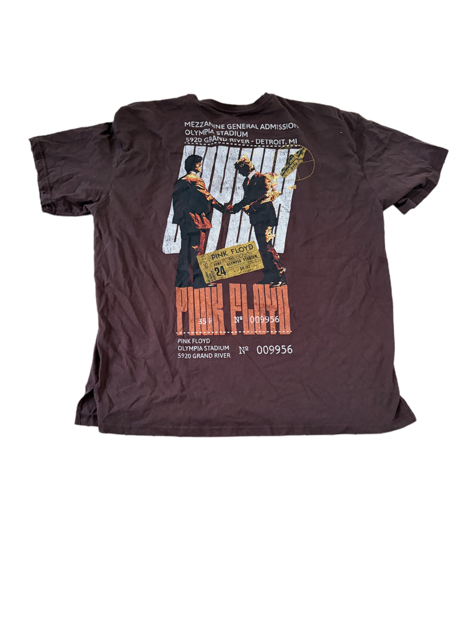 BROWN PINK FLOYD WISH YOU WERE HERE GRAPHIC SHIRT
