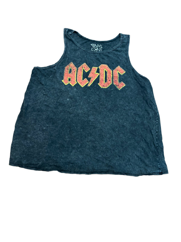 CHARCOAL GRAY VINYL ICONS AC/DC TANK TOP
