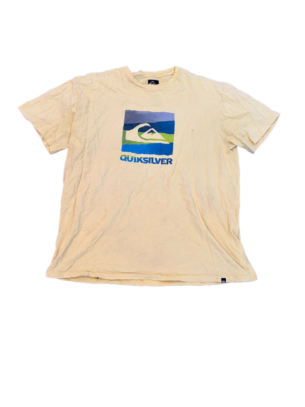 QUIKSILVER YELLOW GRAPHIC BOX LOGO SHIRT