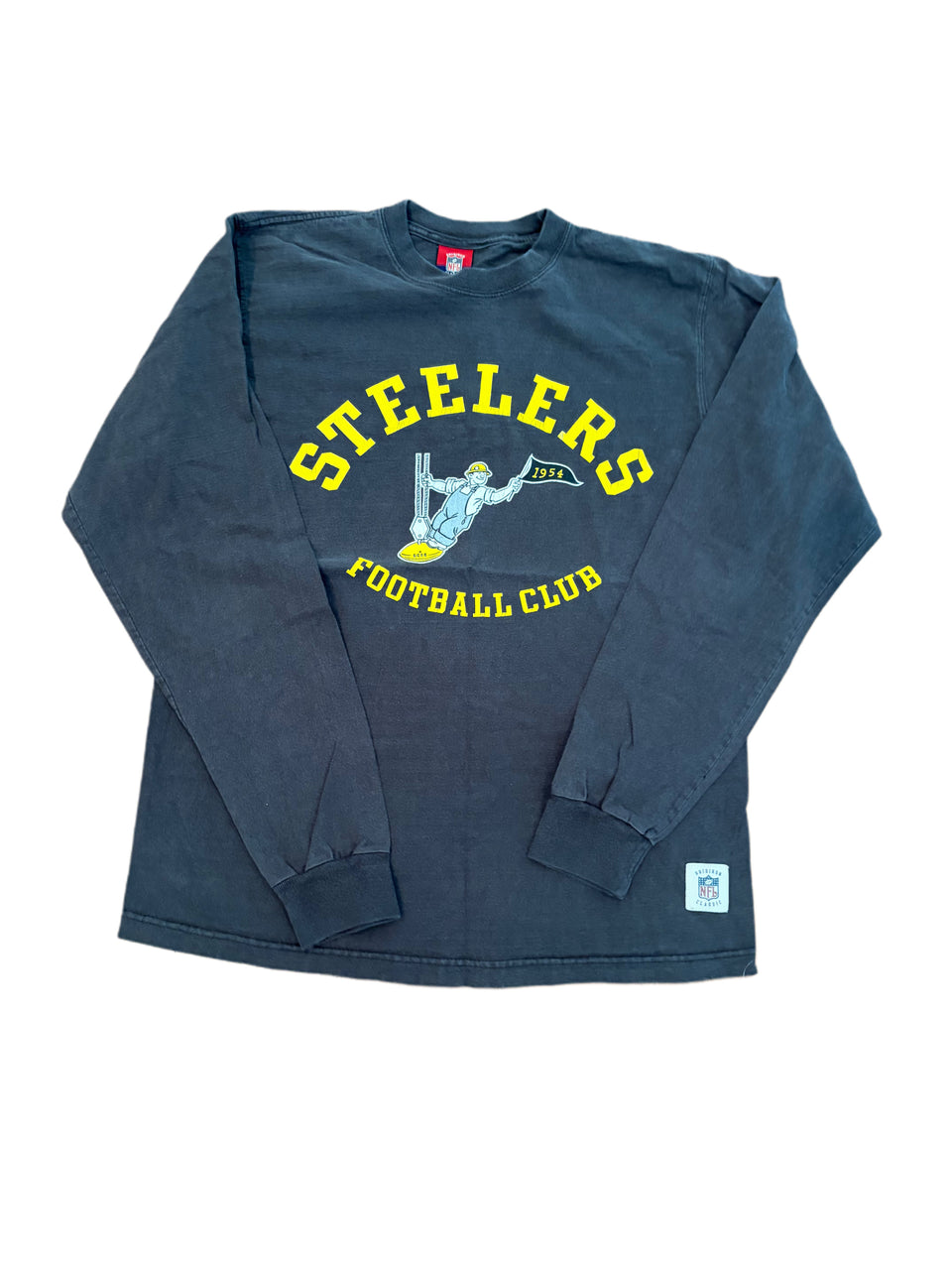 VINTAGE OFFICIAL GRIDIRON CLASSIC PITTSBURGH STEELERS FOOTBALL CLUB STEELY MCBEAM LONG SLEEVE SHIRT