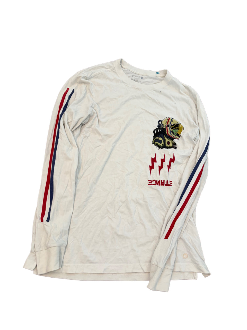 STANCE ASTRONAUT GRAPHIC RED LIGHTNING BOLT LONG SLEEVE SHIRT