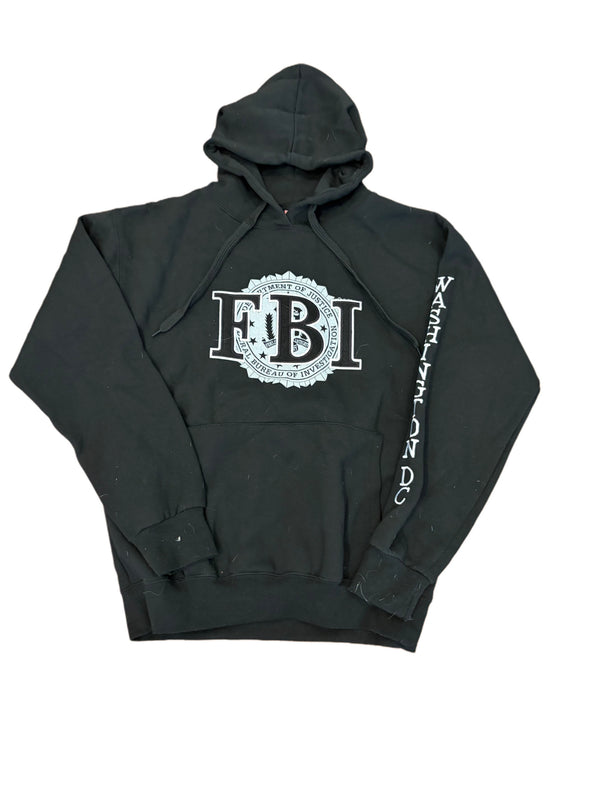 FBI WASHINGTON DC EMBROIDERED BLACK HOODIE