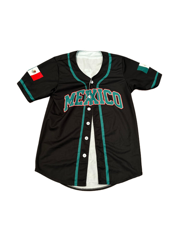 MEXICO BASEBALL JERSEY MEXICAN FLAG SLEEVES