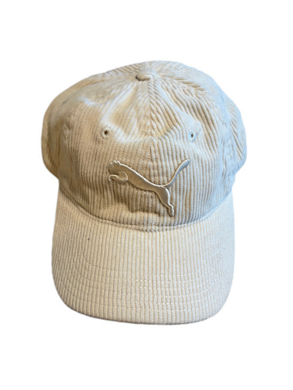 PUMA BEIGE CORDUROY ADJUSTABLE STRAPBACK HAT