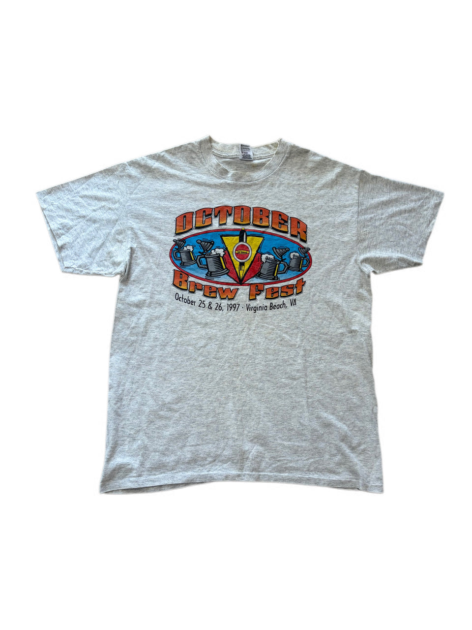 VINTAGE 1997 OCTOBER BREW FEST VIRGINIA BEACH SO MUCH BEER SO LITTLE TIME GRAPHIC TEE