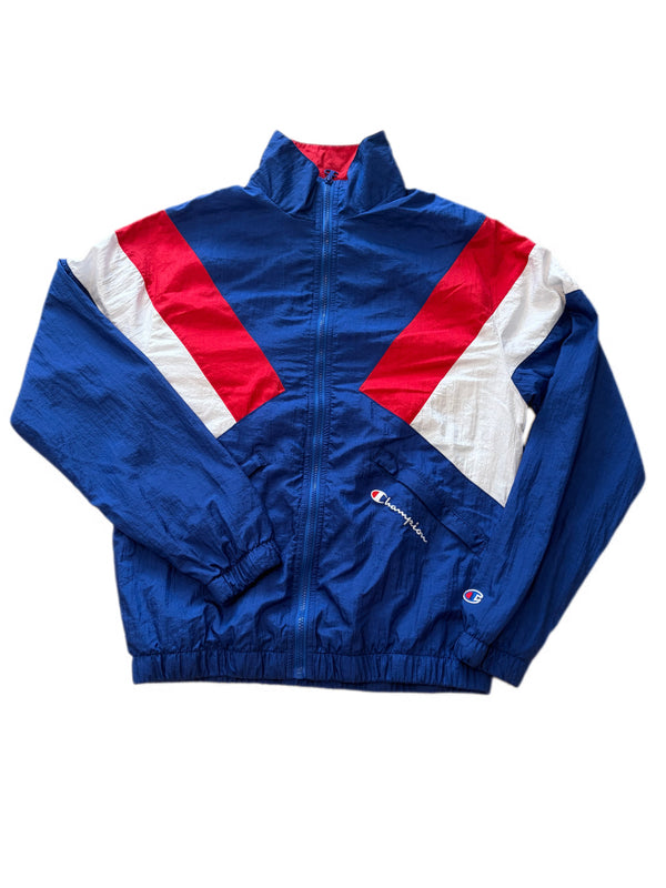 VINTAGE 90'S CHAMPION VENTED EMBROIDERED TRACK WINDBREAKER JACKET