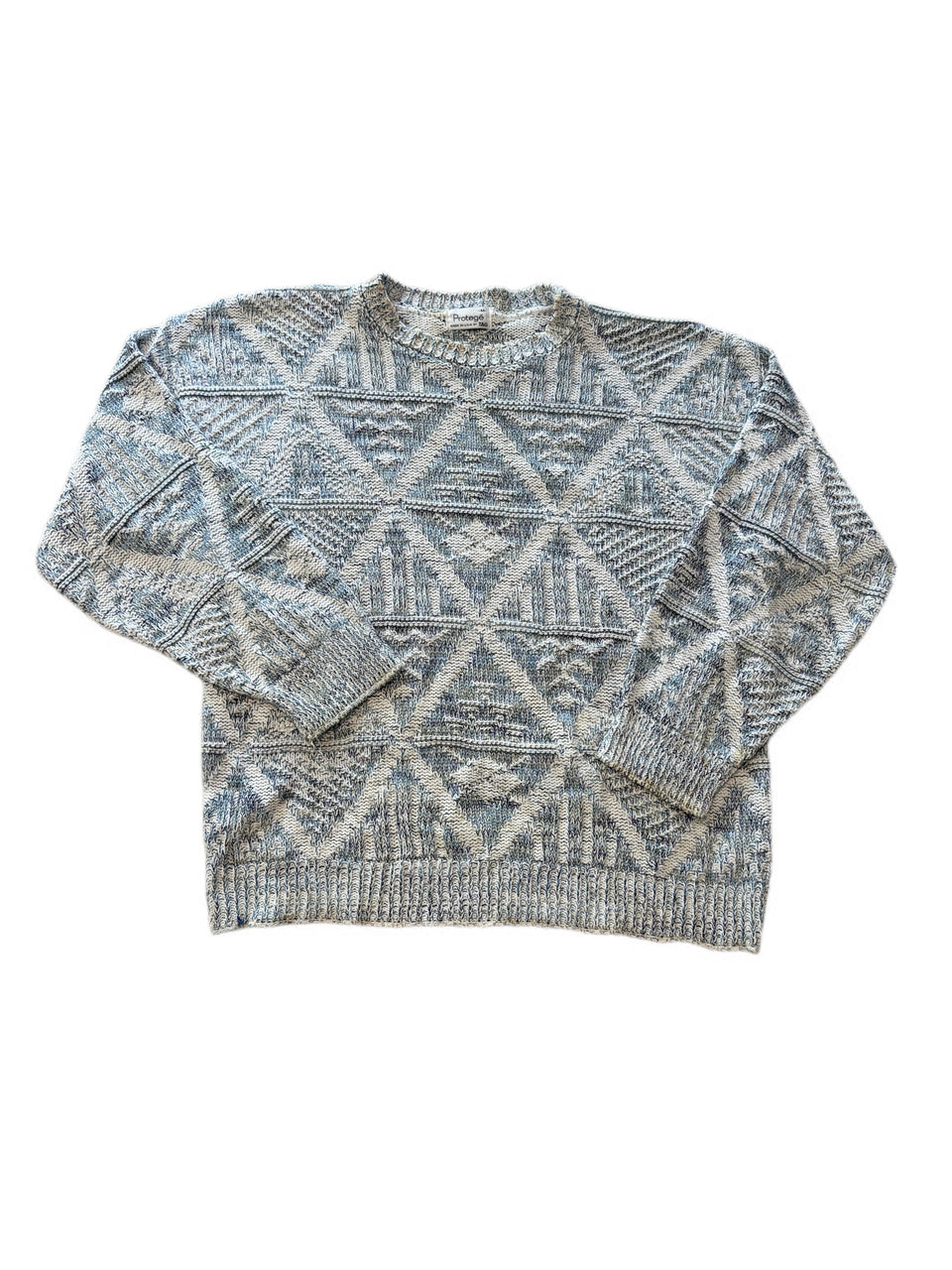 VINTAGE PROTEGE GEOMETRIC CABLE KNIT SWEATER
