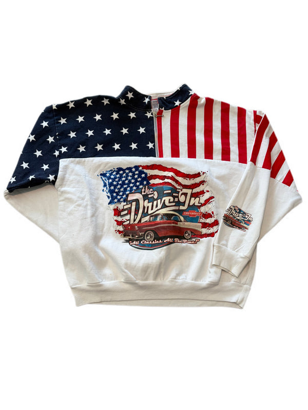 VINTAGE ESY SPORTSWEAR THE DRIVE IN QUARTER ZIP SWEATSHIRT