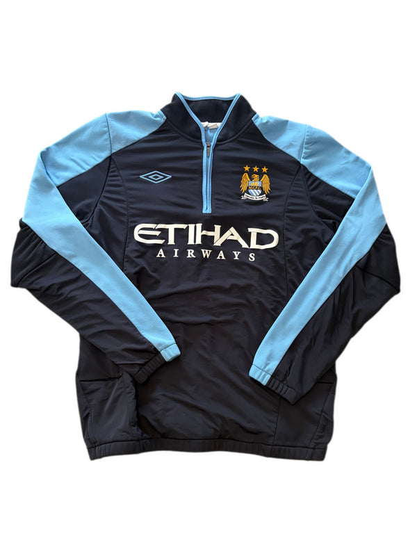 RETRO UMBRO MANCHESTER CITY TRAINING QUARTER ZIP TOP FLEECE