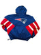 VINTAGE 1990'S STARTER NEW ENGLAND PATRIOTS QUARTER ZIP NFL PRO LINE HOODED PUFFER JACKET
