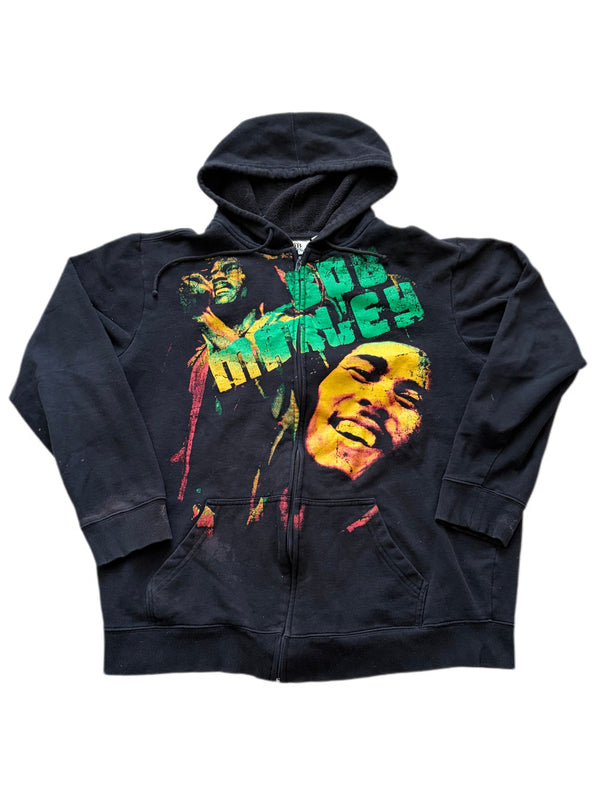 VINTAGE BOB MARLEY GRAPHIC FULL ZIP HOODIE