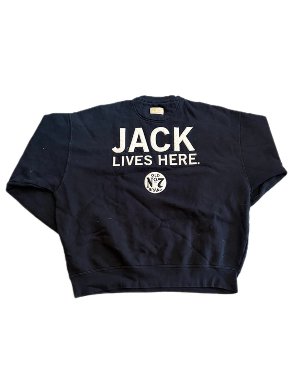 VINTAGE GEAR FOR SPORTS JACK DANIELS NO. 7 OLD BRAND JACK LIVES HERE PULLOVER SWEATER