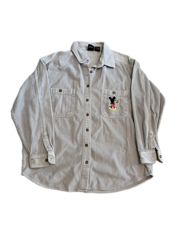 VINTAGE MICKEY UNLIMITED CORDUROY BUTTON DOWN EMBROIDERED MICKEY MOUSE SHIRT