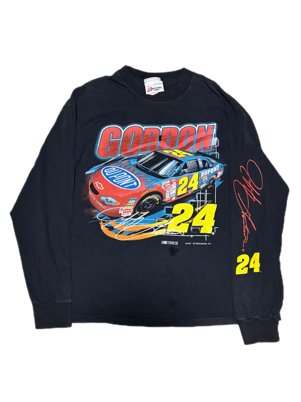 VINTAGE 2001 COMPETITORS VIEW JEFF GORDON #24 DUPONT LONG SLEEVE RACING TEE