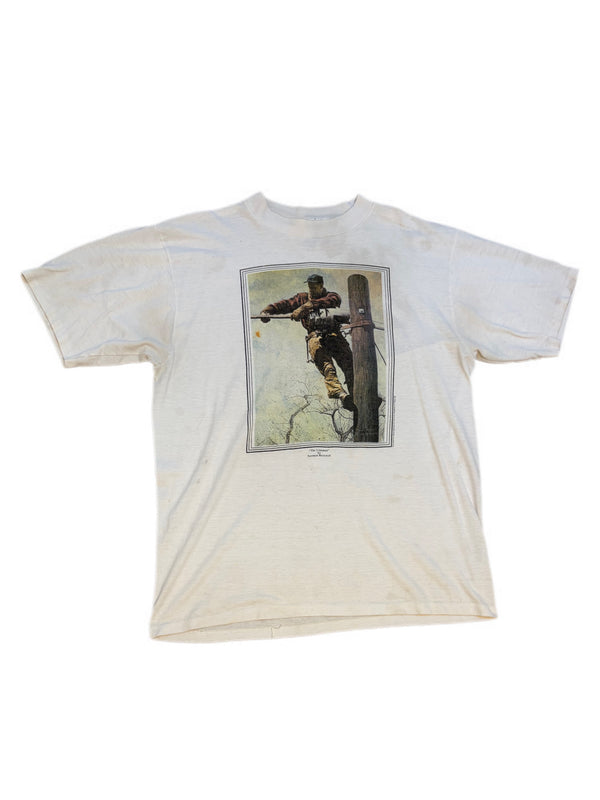 VINTAGE 90'S THE LINEMAN BY NORMAN ROCKWELL TEE