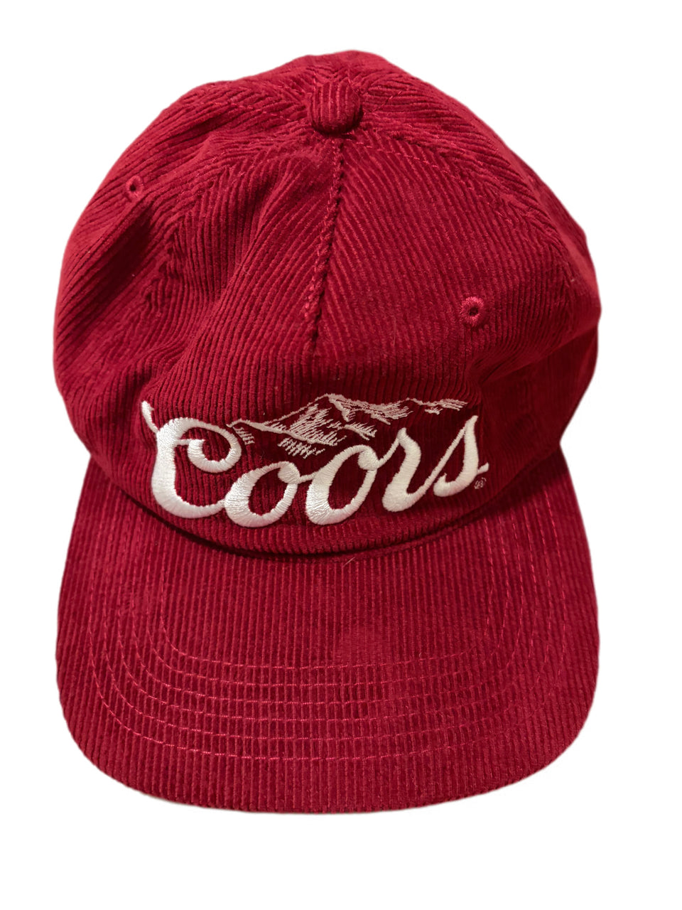 COORS BANQUET BEER MOUNTAINS MAROON CORDUROY SNAPBACK ADJUSTABLE HAT